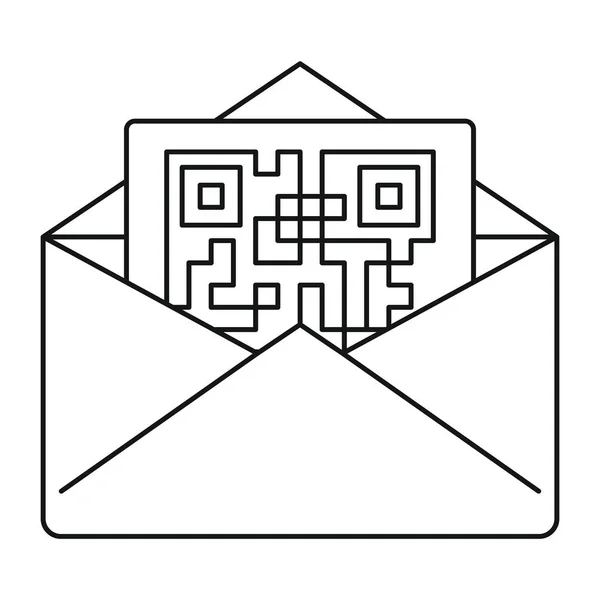 보안된 봉투 편지 아이콘, 윤곽선 스타일 — 스톡 벡터