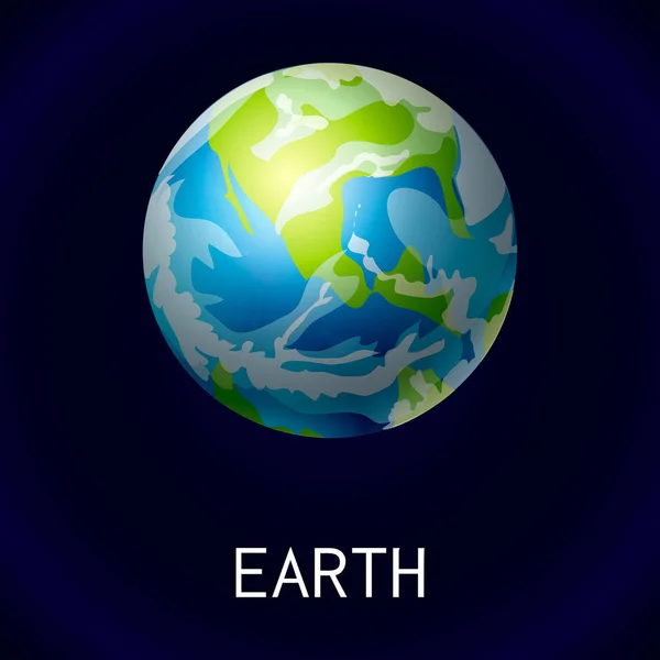 Icono del espacio de la Tierra, estilo dibujos animados — Vector de stock