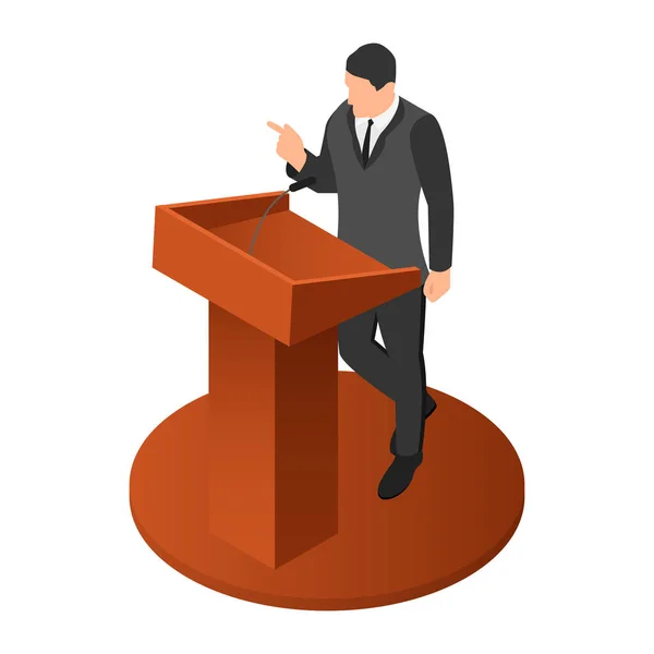 Political candidate icon, isometric style — Stock Vector