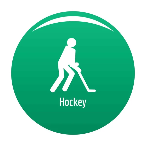 Hockey icono vector verde — Vector de stock