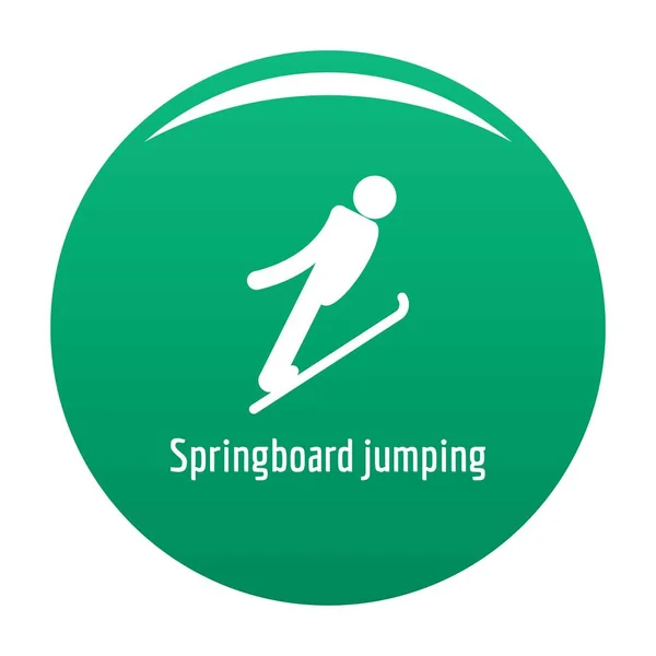 Springboard salto icono vector verde — Archivo Imágenes Vectoriales