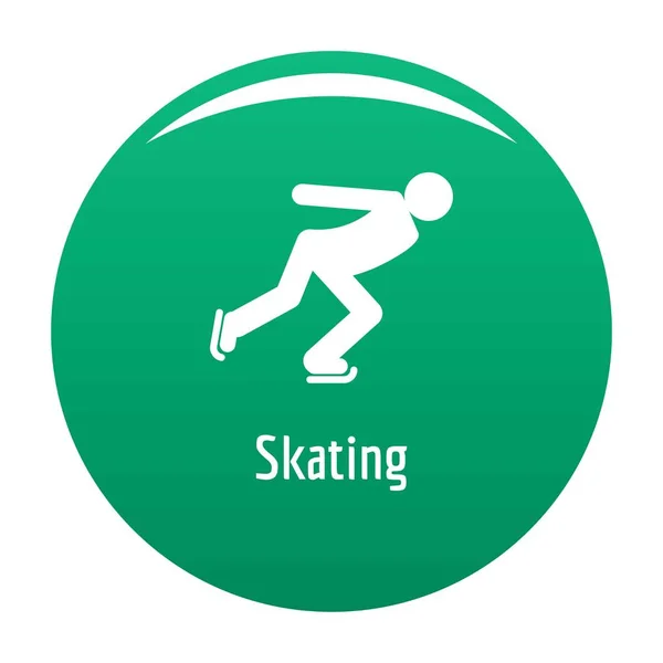 Icône de patinage vecteur vert — Image vectorielle