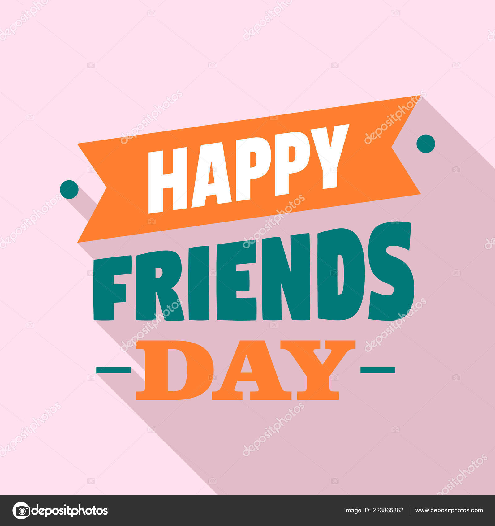 Frohliche Freundschaft Tag Logo Flachen Stil Vektorgrafik Lizenzfreie Grafiken C Anatolir 223865362 Depositphotos