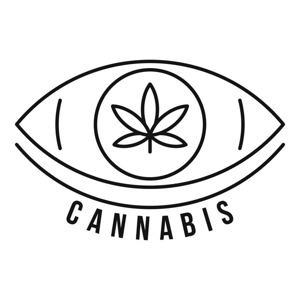 Logotipo olho Cannabis, estilo esboço — Vetor de Stock