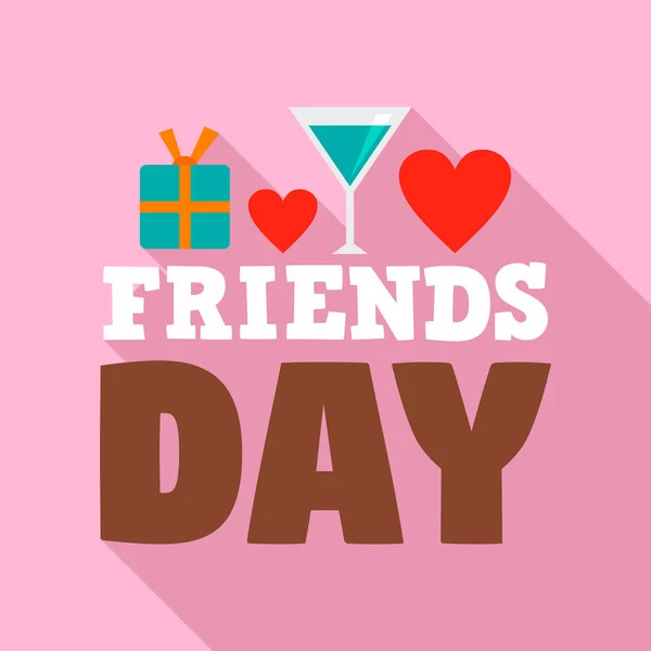 Friends day logo, flat style