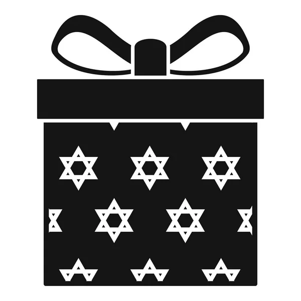Jüdische Geschenkschachtel Ikone, einfacher Stil — Stockvektor