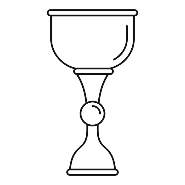 Icono de copa judía de oro, estilo de contorno — Archivo Imágenes Vectoriales