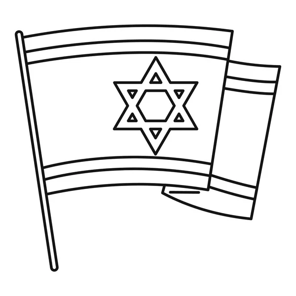 Icono de la bandera de Israel, esquema de estilo — Archivo Imágenes Vectoriales
