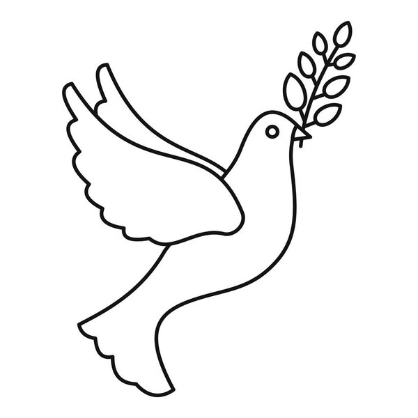 Peace pigeon icon, outline style