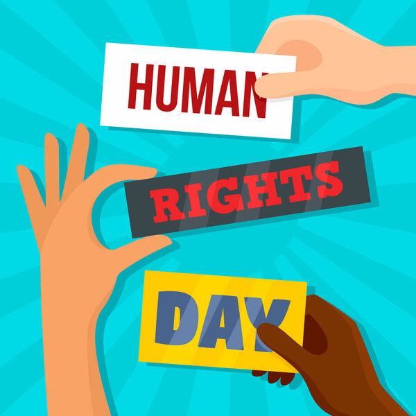 Global rights day concept background, flat style