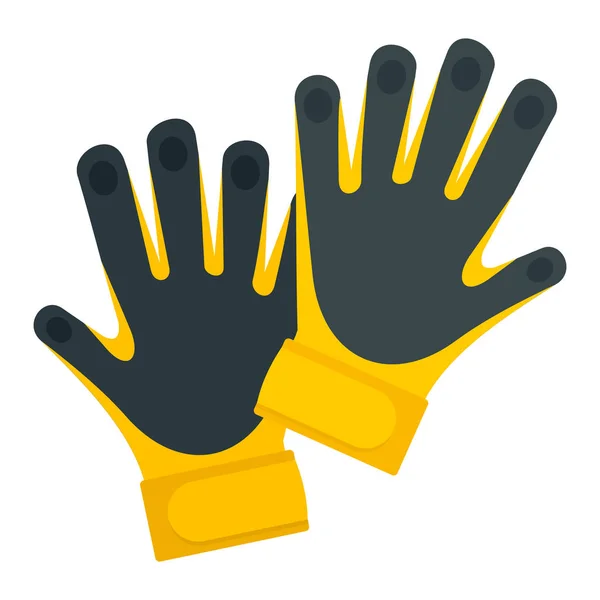 Goal keeper gloves icon, flat style — Stock Vector