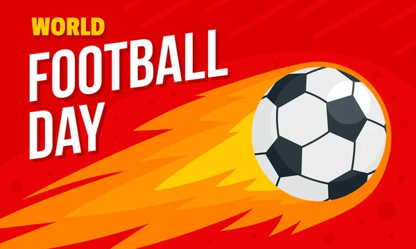 World football day concept banner, flat style — Stock Vector