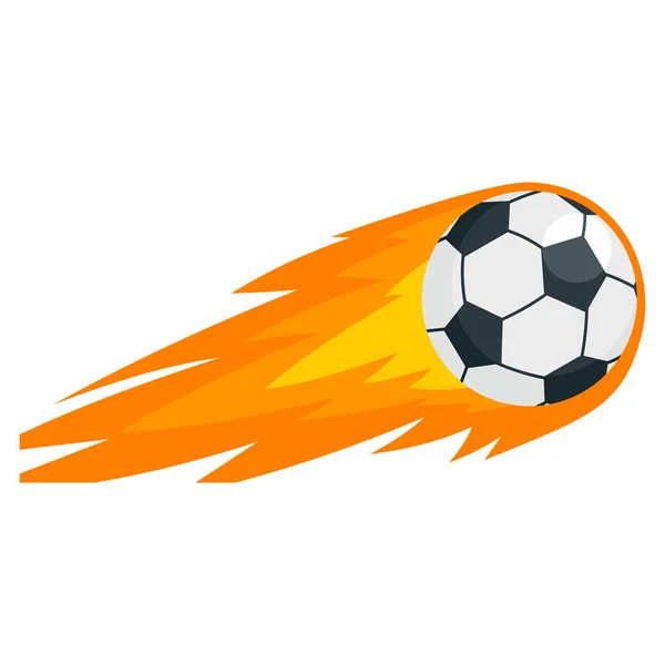 サッカーの火のボールのアイコン、フラット スタイル — ストックベクタ