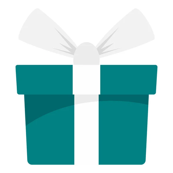 Icône boîte cadeau menthe verte, style plat — Image vectorielle