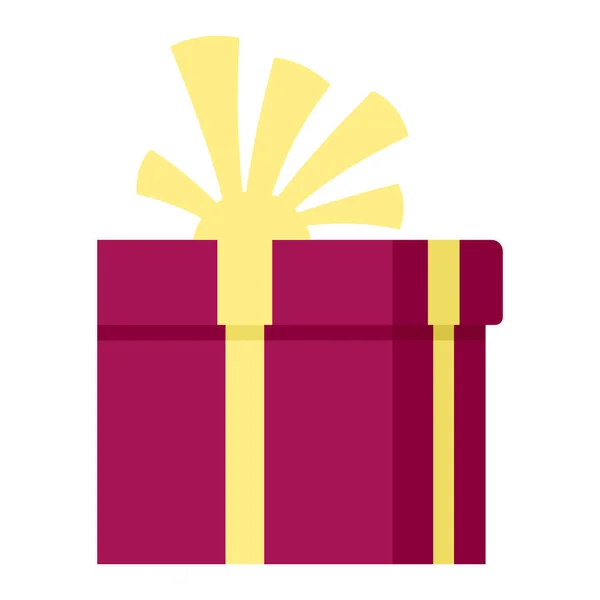 Valentine gift box icon, flat style — Stock Vector