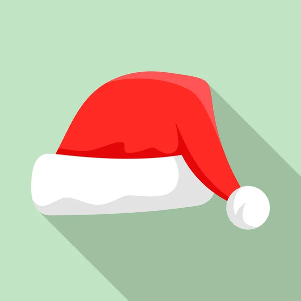 Chapeau de Père Noël icône, style plat — Image vectorielle