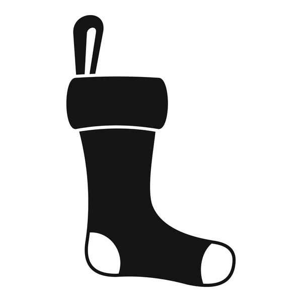 Χειμώνα κάλτσα εικονίδιο, απλό στυλ — Διανυσματικό Αρχείο