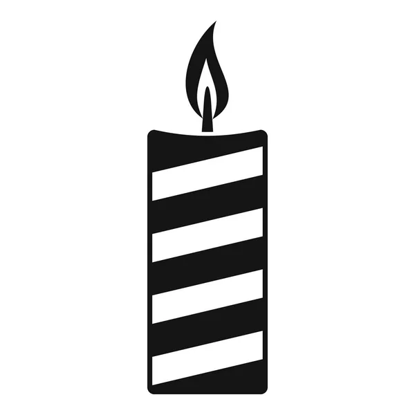Vánoční svíčka ikona, jednoduchý styl — Stockový vektor