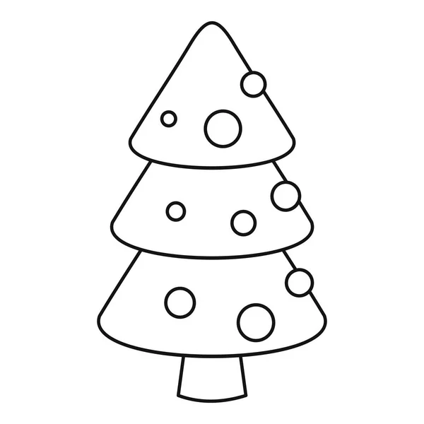 Xmas fir tree icon, outline style — Stock Vector