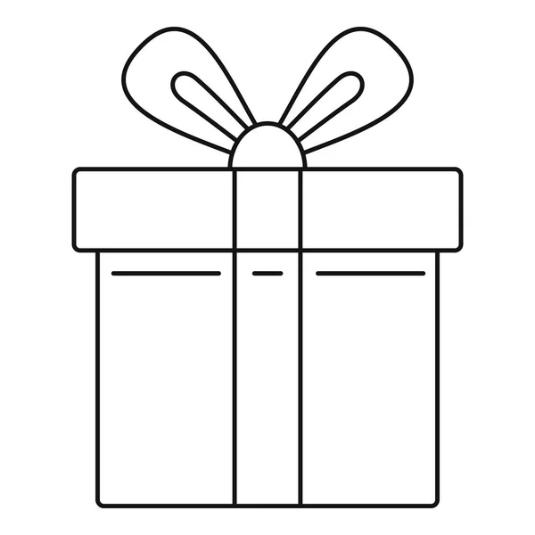 Icono de caja de regalo de Navidad, estilo de esquema — Vector de stock