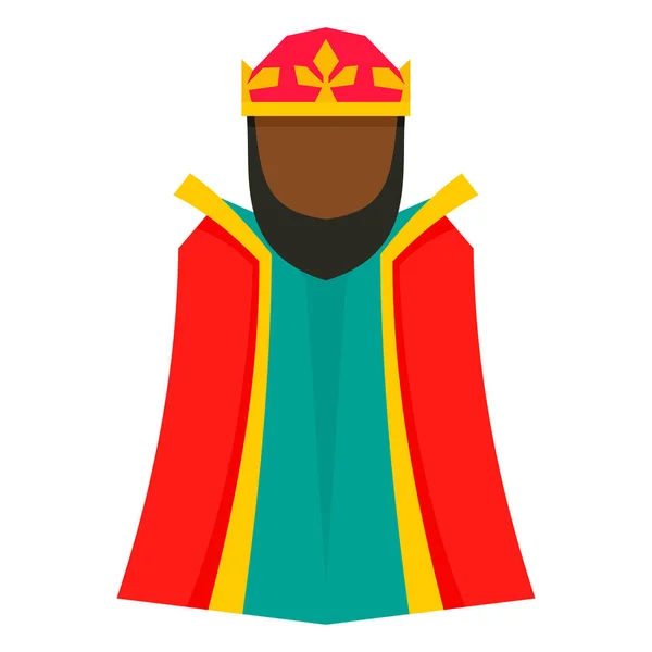 Icono de rey de epifanía mágica, estilo plano — Vector de stock
