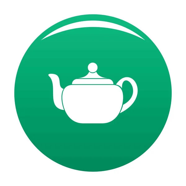 Small teapot icon vector green — Stock Vector