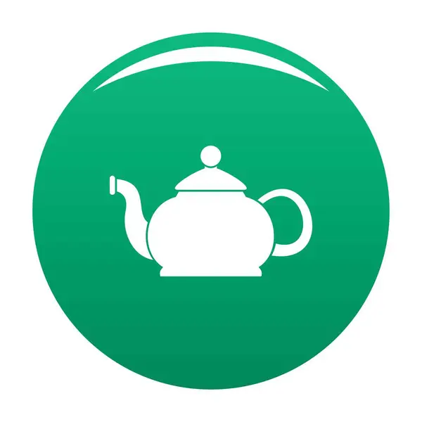 Closed teapot icon vector green — Stock Vector