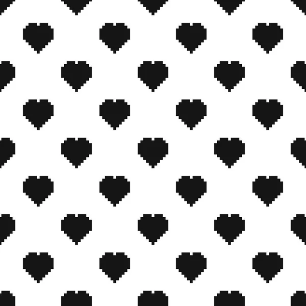 Pixel coração padrão vetor sem costura —  Vetores de Stock