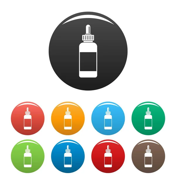 Vape iconos de reserva de líquido de color conjunto — Vector de stock