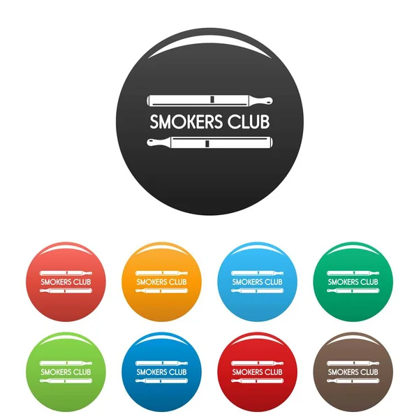 吸烟者俱乐部图标设置颜色 — 图库矢量图片