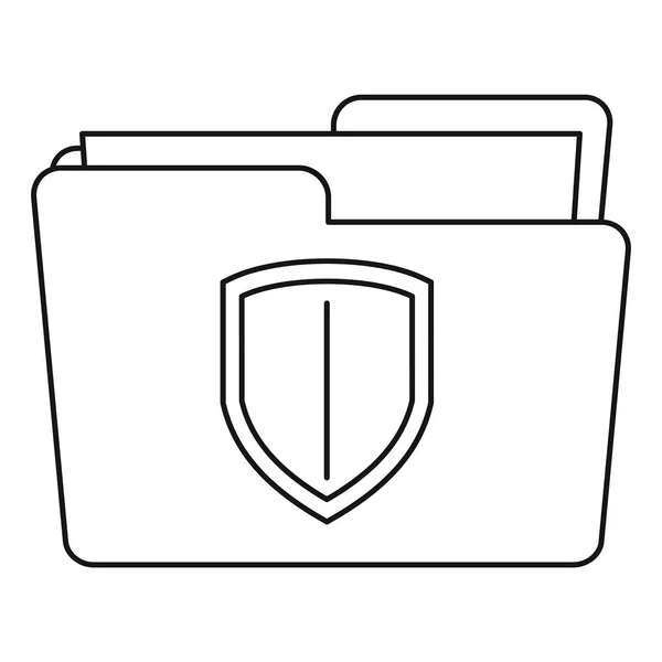 Ikona chráněné složky, styl osnovy — Stockový vektor