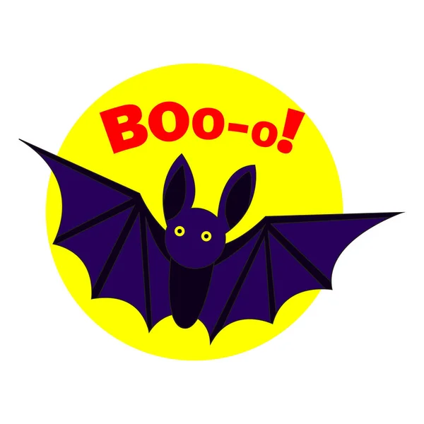 Bat boo logo, estilo dos desenhos animados — Vetor de Stock