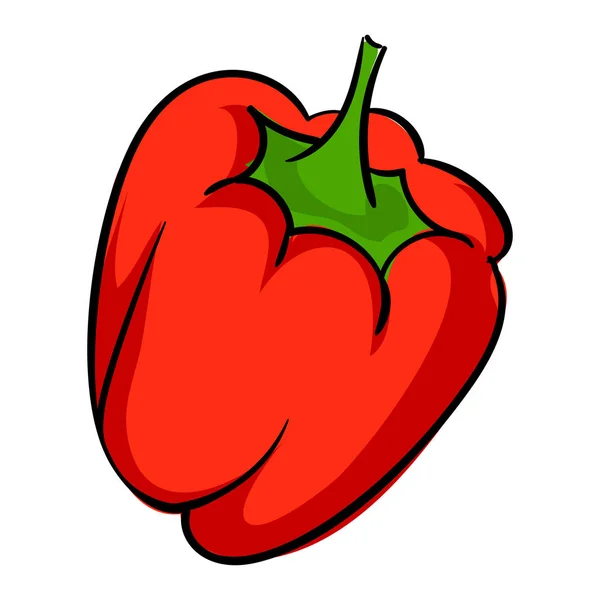 Rode peper pictogram, cartoon stijl — Stockvector