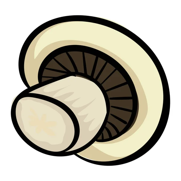 Bílá houbová ikona, kreslený styl — Stockový vektor