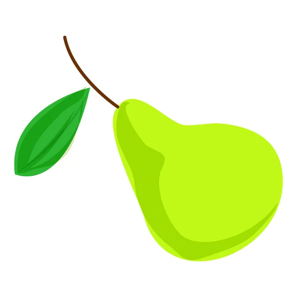 Green pear icon, cartoon style — Stock Vector