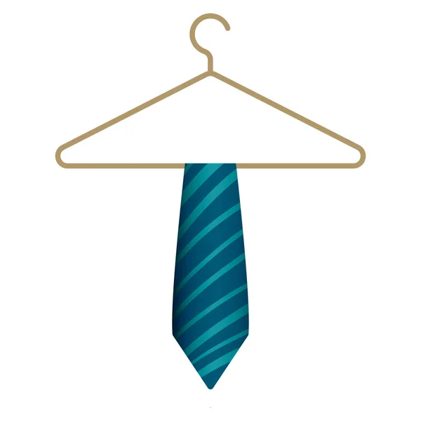 Голубой галстук на висящей иконе, в стиле мультфильма — стоковый вектор