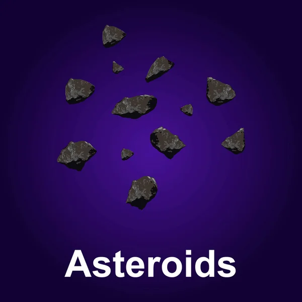 Asteroids icon, isometric style — Stock Vector