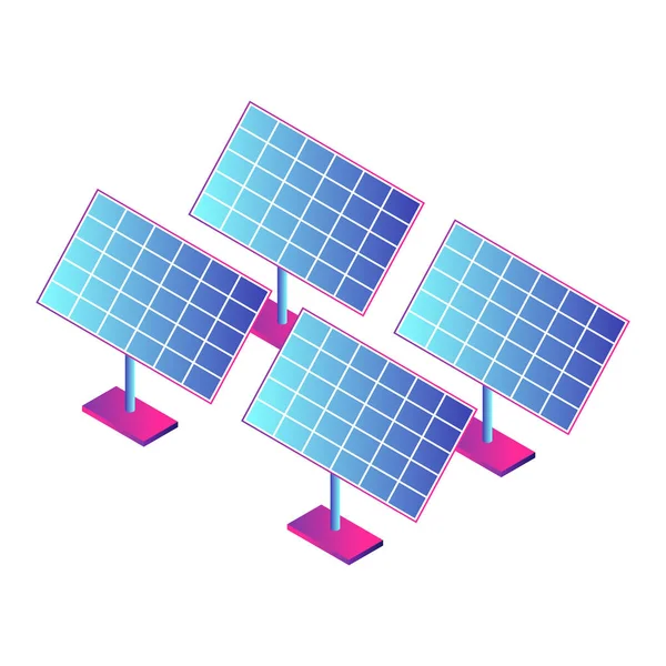 Zonnepaneel plant pictogram, isometrische stijl — Stockvector