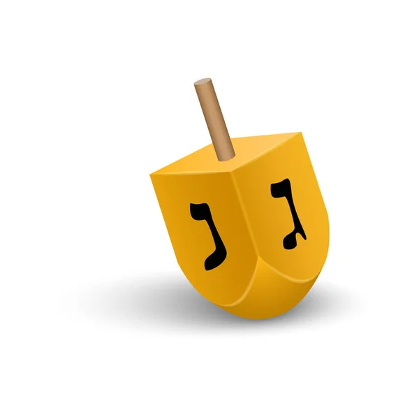 Icona dreidel gialla, stile realistico — Vettoriale Stock
