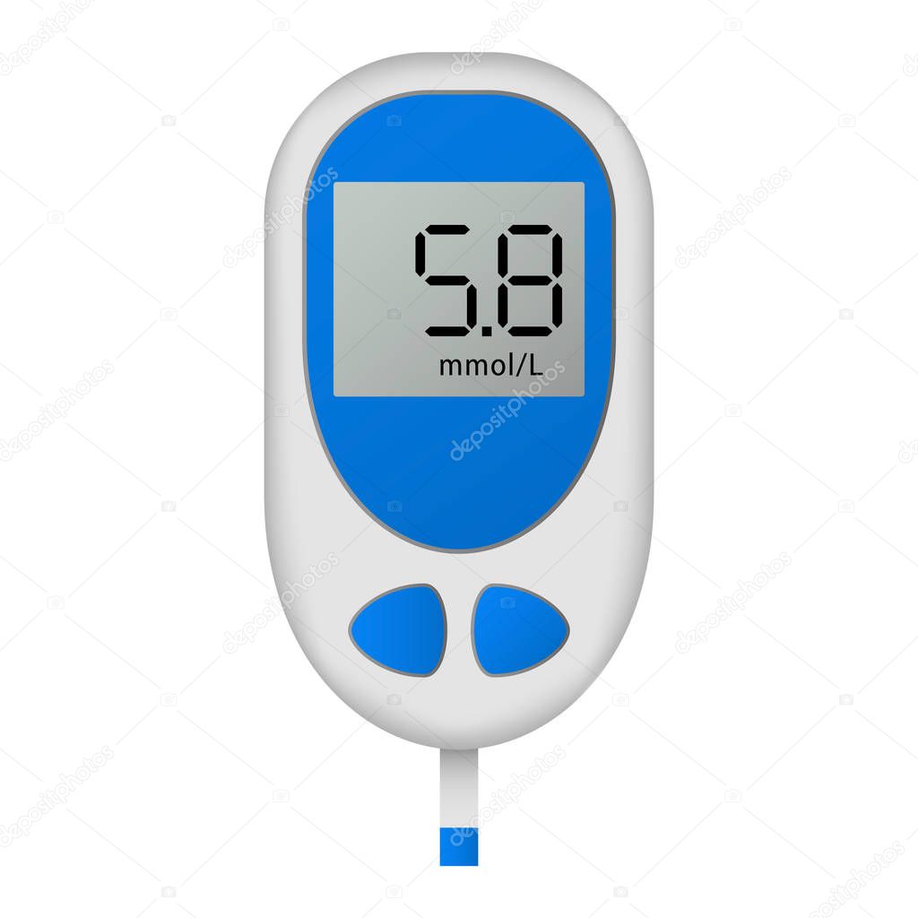 Glucometer icon, realistic style