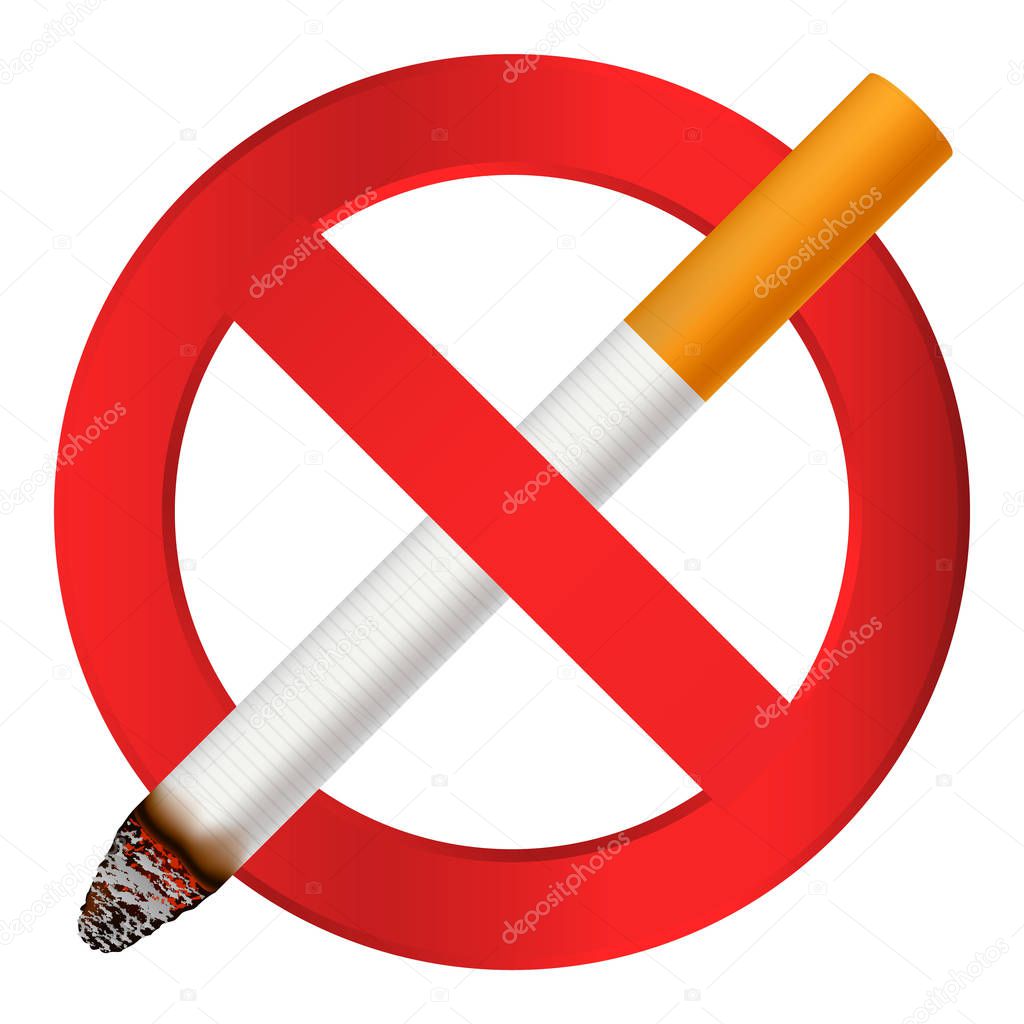 No smoking cigarette icon, realistic style