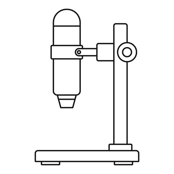 Icono del microscopio del hospital, estilo del esquema — Vector de stock