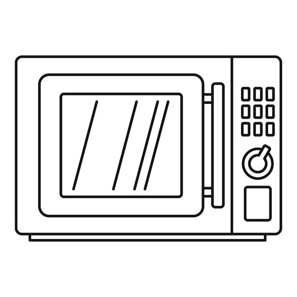 Microwave icon, outline style — Stock Vector