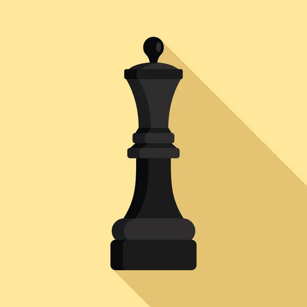 Schwarze Schachkönigin Ikone Flache Abbildung Der Schwarzen Schachkönigin Vektor Ikone — Stockvektor