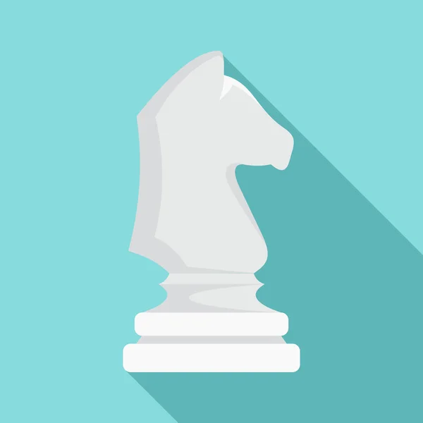 Weißes Schachpferd, flacher Stil — Stockvektor