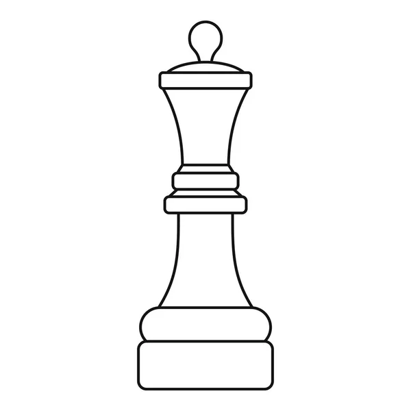 Königin-Stück-Symbol, Outline-Stil — Stockvektor