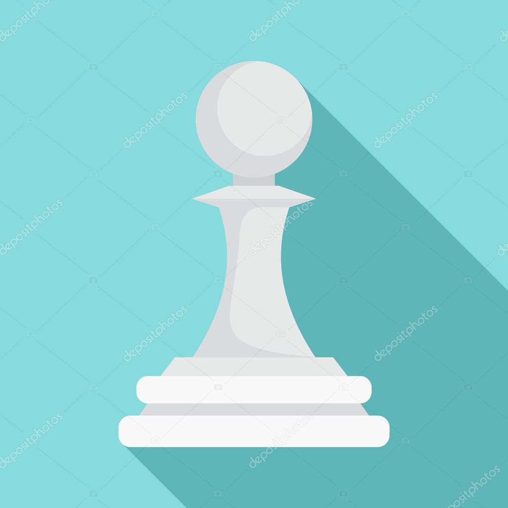 White pawn piece icon, flat style