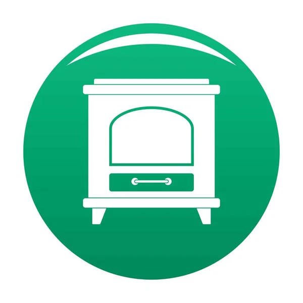 Oude oven pictogram vector groen — Stockvector