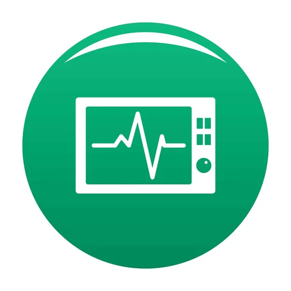 Ekg icono vector verde — Vector de stock