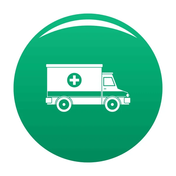 Ambulance icon vector green — Stock Vector